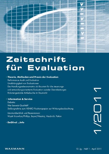 Beispielhaftes Titelbild der Zeitschrift für Evaluation